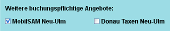 Buchungspflichtige Angebote
